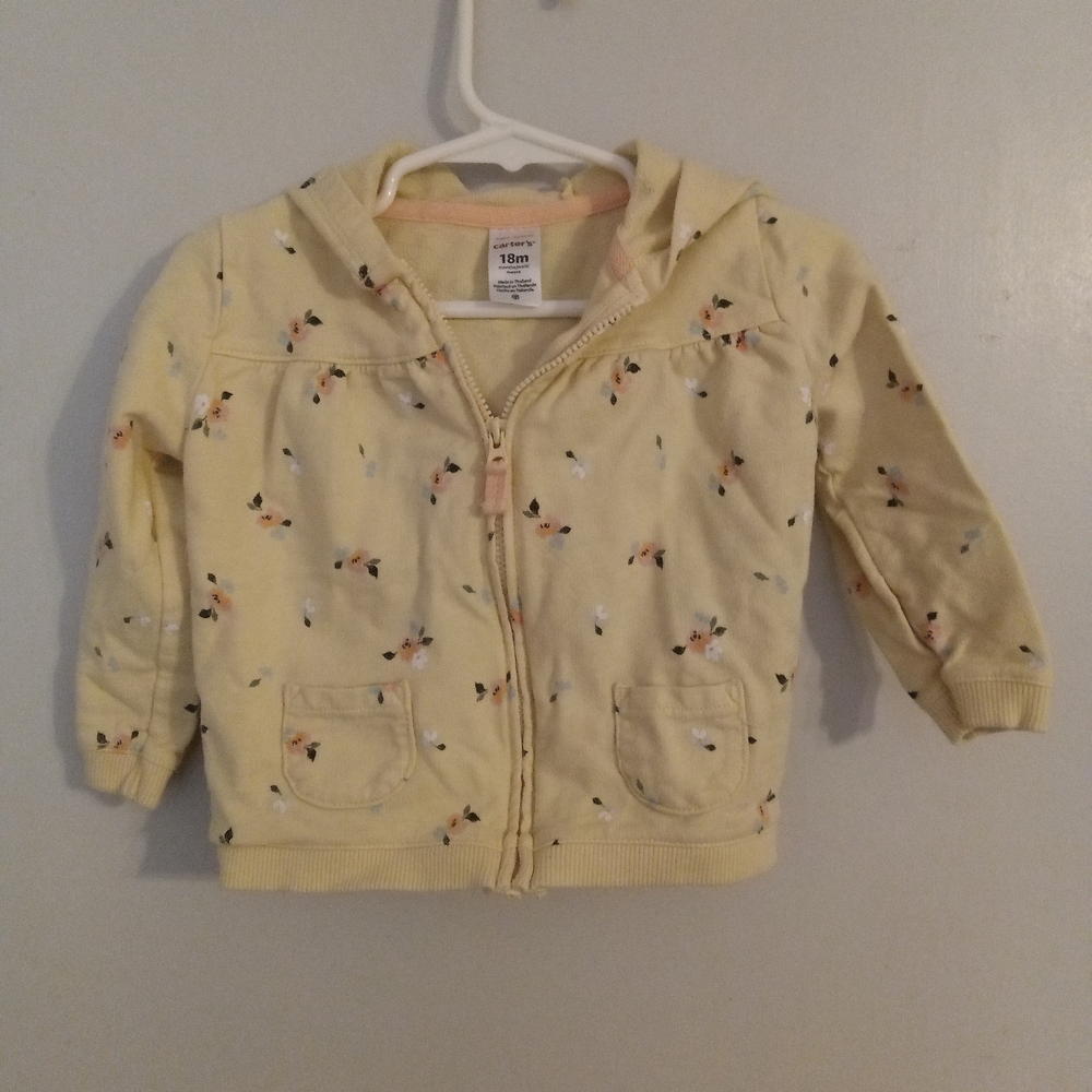 Carter's 18 M Yellow Floral Matching Hoodie & Jacket Set